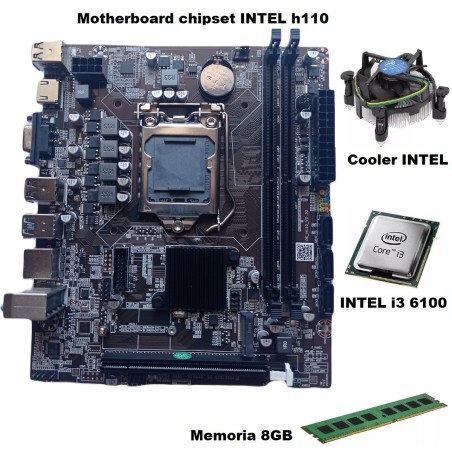 Combo Actualizacion Pc Intel I3 6100 + 16gb + Mother H110 Ddr4